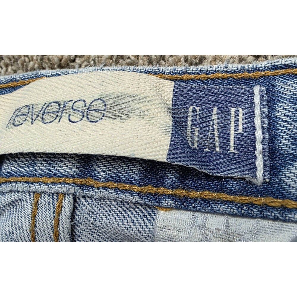 Vintage GAP Reverse Fit Jeans Size 10 Long Custom Stars Patriotic Flag America - Picture 4 of 11